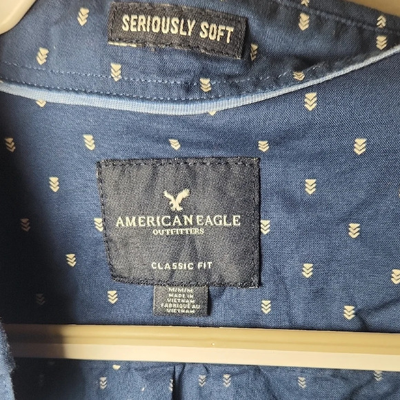 American Eagle Outfitters Blue and White Long Sleeve Tee - Picture 2 of 3